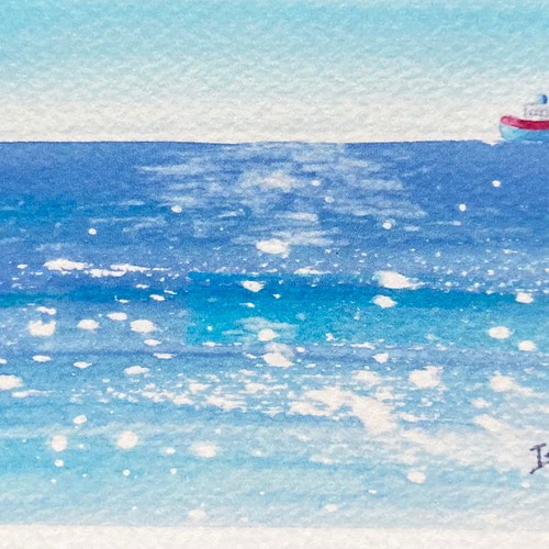 2枚セット 静かな海 水彩画イラスト ミニカード 船 バースデーカード メッセージカード 母の日 父の日 暑中見舞い カード レター Marron125 通販 Creema クリーマ ハンドメイド 手作り クラフト作品の販売サイト