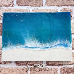 エポキシレジン 海アート パネル A4サイズ 1枚目の画像