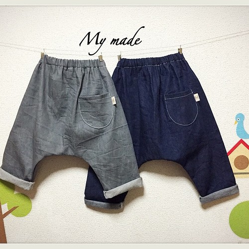 こだわりデニム サルエルパンツ ベビーキッズ 子供服 Mymade 通販 Creema クリーマ ハンドメイド 手作り クラフト作品の販売サイト