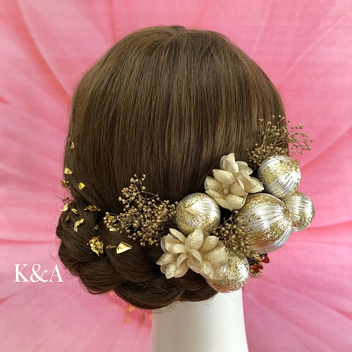 髪飾り 成人式 和玉 金箔 ヘッドドレス（ウェディング） K&A 通販 