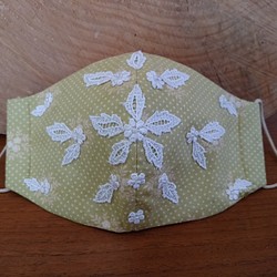 【Ｃｒｅｅｍａ新春限定】❄麗人マスク❄北欧シリーズ・雪の華(フィルターポケット付)/手縫い・一点物 1枚目の画像