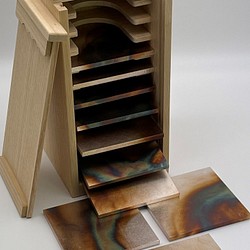 京表具師プロデュース「焼き銀箔コースターセット10」桐箱付き 1枚目の画像