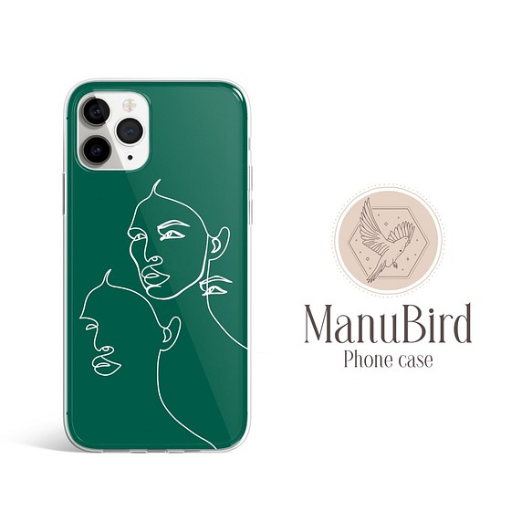 ほぼ全機種対応 女性 線画 緑 深緑 シンプル おしゃれ スマホケース 74 スマホケース カバー Manubird 通販 Creema クリーマ ハンドメイド 手作り クラフト作品の販売サイト