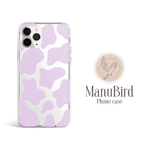 ほぼ全機種対応 牛柄 紫 パープル クリア かわいい おしゃれ スマホケース A370 スマホケース カバー Manubird 通販 Creema クリーマ ハンドメイド 手作り クラフト作品の販売サイト