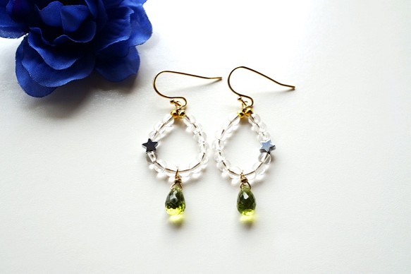 橄欖石耳環High grade Peridot earrings P0061 垂墜耳環Granthule 的