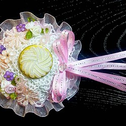ブローチ【花畑のカップケーキ風】 1枚目の画像