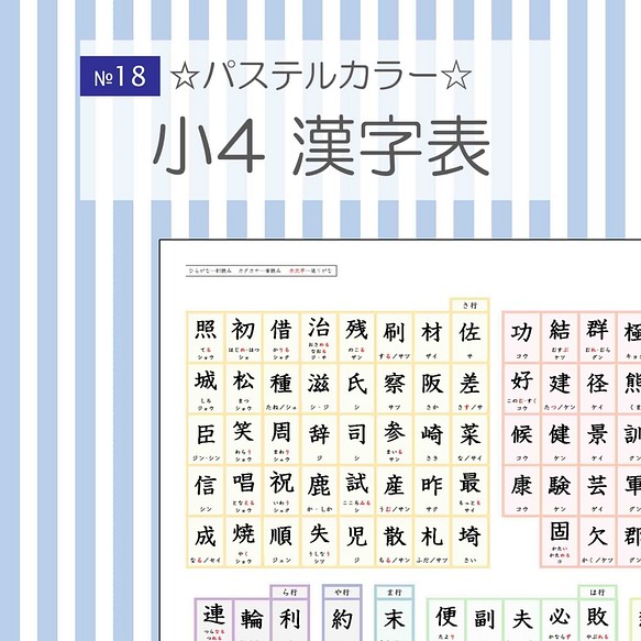 18 小学校4年生 漢字表 雑貨 その他 Meteor 通販 Creema クリーマ ハンドメイド 手作り クラフト作品の販売サイト