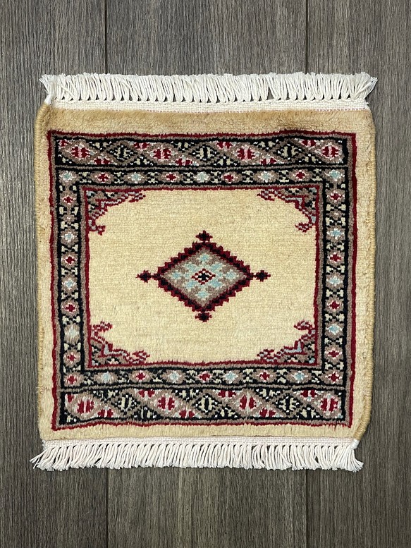約30cm角パキスタン手織り絨毯 ミニラグ ディスプレイにも カーペット ...