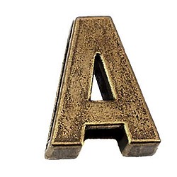 ピンバッジ アルファベット「Ａ」アンティーク真鍮色 ピンズ 大文字 ブロック体 ブロンズ色 ピンバッチ 1枚目の画像
