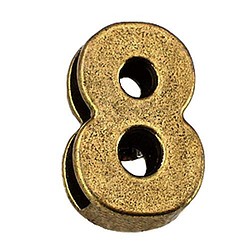 ピンバッジ 数字「8」番」アンティーク真鍮色 ピンズ 大文字 ブロック体 ブロンズ色 ピンバッチ