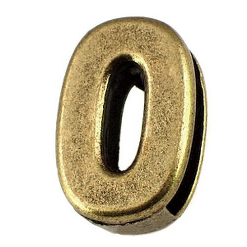 ピンバッジ 数字「０」番 ゼロ アンティーク真鍮色 ピンズ 大文字 