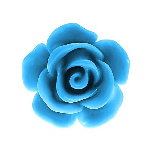 ピンバッジ ブルー 青色 バラの花 ばら ローズ 薔薇 ピンズ ピンバッチ 留め金デラックス薄型キャッチ付 1枚目の画像