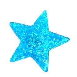 ピンバッジ キラキラ光る スター 星型 青 ピンズ ピンバッチ プラスチック製 ブルー 1枚目の画像