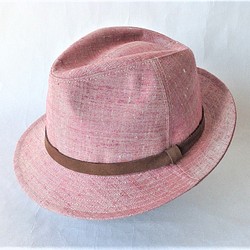 伝統織物のトップブランド塩沢織の中折帽子 えんじ　Ｍサイズ 1枚目の画像