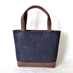 伝統織物のトップブランド　塩沢織手提げバッグ 1枚目の画像