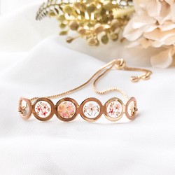 flower petals bracelet <ピンク>【サイズ調整可】No.103 1枚目の画像