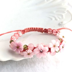 受注制作☆桜☆桜Cherry blossom garden bracelet☆春アクセサリー 1枚目の画像