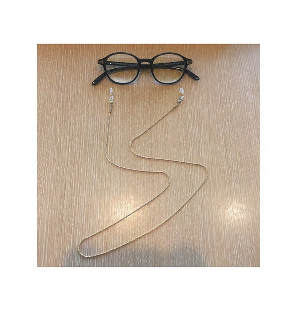 メガネチェーン メガネコード ゴールドカラー ネックレス メンズ レディース 兼用 サングラス 1枚目の画像