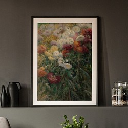 【NO.287】菊の花々の絵画ポスター☆ボタニカルガーデン油絵植物アンティークインテリア雑貨カフェ店舗★ハガキ2L判A4