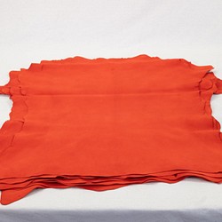 シープシルキースエード #9589 Rオレンジ - Sheep Silky Suede - 天然皮革 Leather 1枚目の画像