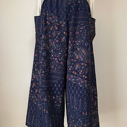 正絹 エレガントワイドパンツ 着物リメイク Ｌ 1枚目の画像