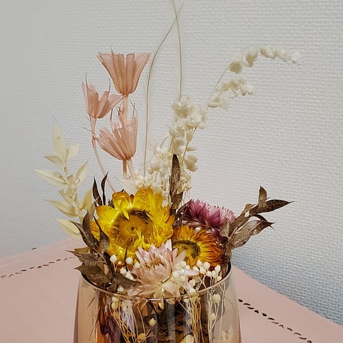 天然素材のカラフルな花グラス オーダーメイド フラワー リース Yoroi Ecoflowers 通販 Creema クリーマ ハンドメイド 手作り クラフト作品の販売サイト