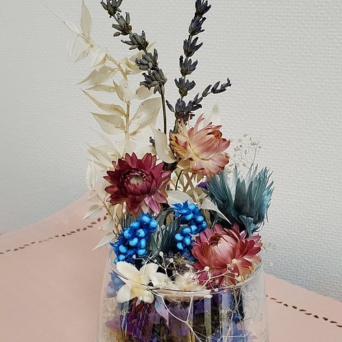 天然素材のカラフルな花グラス オーダーメイド フラワー リース Yoroi Ecoflowers 通販 Creema クリーマ ハンドメイド 手作り クラフト作品の販売サイト