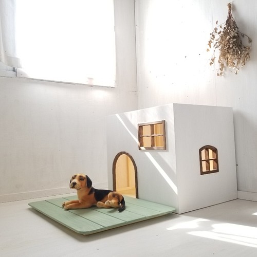 手作りの可愛い犬小屋 ウッドデッキにもなる屋根付き オーダー可能 ミントグリーン ドッグハウス キャットハウス ハウス 小屋 おままごと うらら 通販 Creema クリーマ ハンドメイド 手作り クラフト作品の販売サイト