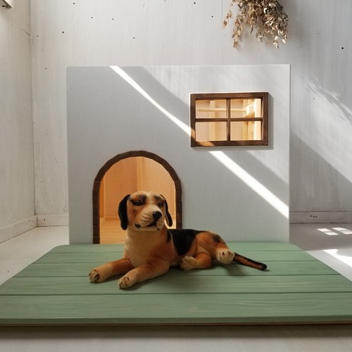 手作りの可愛い犬小屋 ウッドデッキにもなる屋根付き オーダー可能 ミントグリーン ドッグハウス キャットハウス ハウス 小屋 おままごと うらら 通販 Creema クリーマ ハンドメイド 手作り クラフト作品の販売サイト