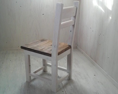 無垢ヒノキで造る家具 アンティーク風 背もたれ付チェア 椅子 イス
