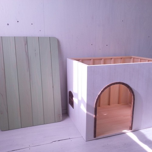 室内用 犬小屋 ドッグハウス キャットハウス 猫小屋 アーチ扉 ミント オーダー 猫ハウス ハウス 小屋 おままごと うらら 通販 Creema クリーマ ハンドメイド 手作り クラフト作品の販売サイト