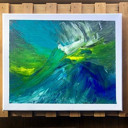 【零010】絵画 インテリア 青 宇宙 海 抽象画 1枚目の画像