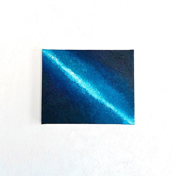 【零039】絵画 インテリア 宇宙 青 空 深海 抽象画 1枚目の画像