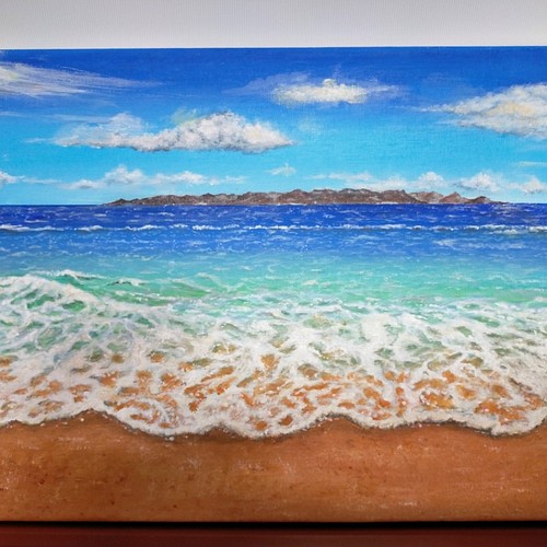絵画（アクリル原画）沖縄の海辺の風景 絵画 syuri 通販｜Creema(クリーマ)