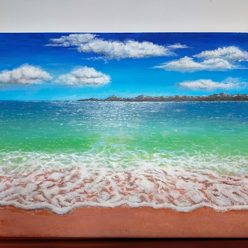 絵画（アクリル原画）沖縄の海辺の風景 絵画 syuri 通販｜Creema(クリーマ)