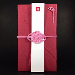 Money Gift Envelop KAWARI-HANA-AWAJI-MUSUBI Pink×Madder Red 第1張的照片