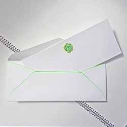 Message Card "UME HITOHIRA" White×Lime Green 2 sets 第1張的照片