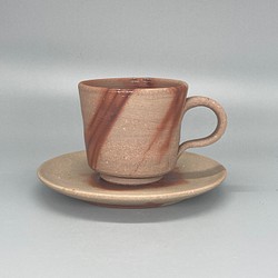 備前焼　コーヒーカップ・ソーサ―　紙箱入り 1枚目の画像