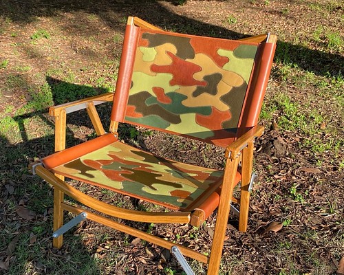 カーミットチェア用レザーシート カモフラ 迷彩柄 ブラウン 椅子