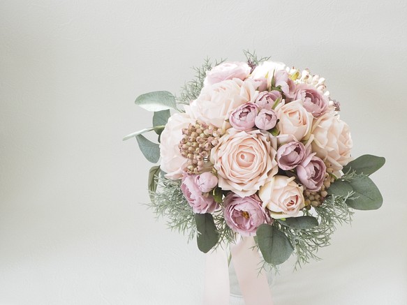 Burgundy & Pink Wedding Bouquet - Vintage