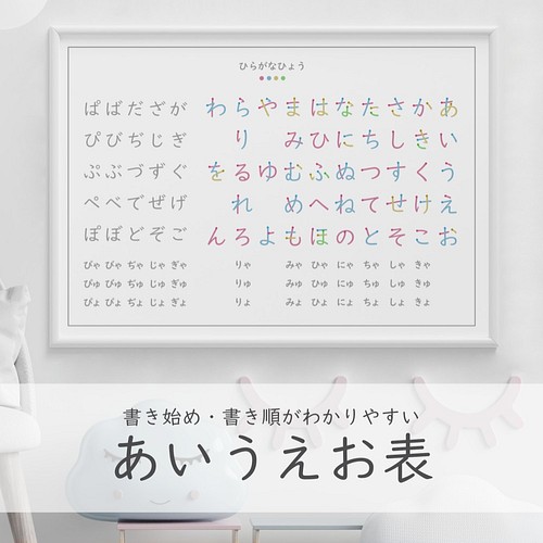 書き順 色分け あいうえお表 濁音 半濁音 拗音 入り 即日受取可 雑貨 その他 Omena 通販 Creema クリーマ ハンドメイド 手作り クラフト作品の販売サイト