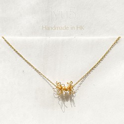 金箔淡水真珠形の花のネックレス 1枚目の画像