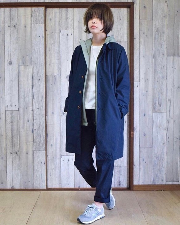 size3 unisex coat~otokomae coat~フラップ付 コート MOMORI/IROMOM