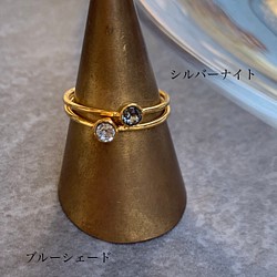 369-2.選べるカラー スワロフスキー サークル型 ポイントリング 指輪 ゴールド  lensa 1枚目の画像