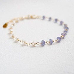 [14kgf] Tanzanite × pearl bracelet 第1張的照片