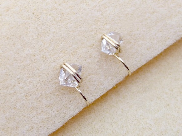 [14kgf] Herkimer diamond earrings 1枚目の画像