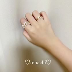 ビーズリング 2点セット 韓国 指輪・リング ♡renachi♡ 通販｜Creema