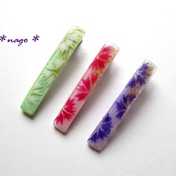 【選べるカラー】矢車菊の押し花スリムヘアクリップ 1枚目の画像