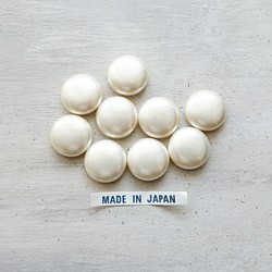 日本製 1960s プラスチック パールカボション 20×7mm (2個) 1枚目の画像