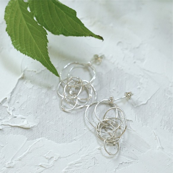 "kemuri"silver pierced earrings 第1張的照片